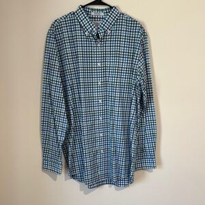 L.L. Bean Blue and Green Plaid Button-Down Shirt